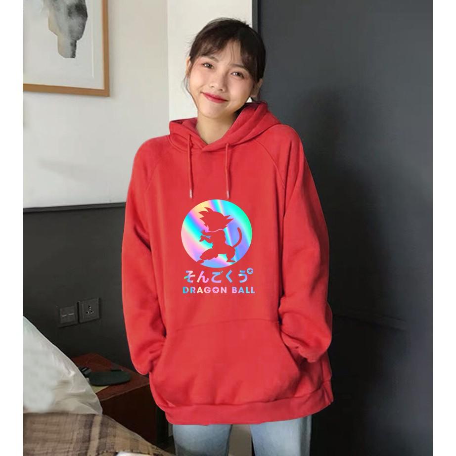 Áo khoác hoodie phản quang màu đò, vàng, tắng, tím,nâu, hồng, xám, nude Dragon Bal khoác đôi, khoát cặp giá rẻ