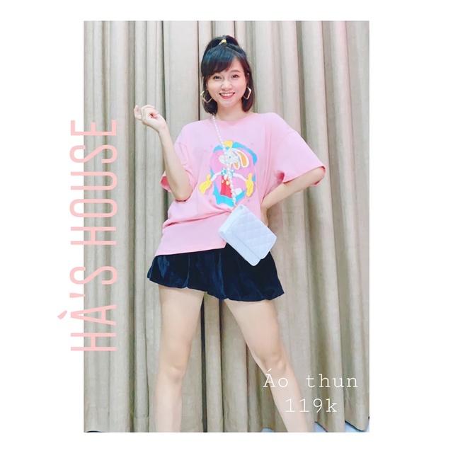 Áo thun form rộng hoạ tiết hoạt hình siêu đáng yêu - Freesize 40kg-65kg