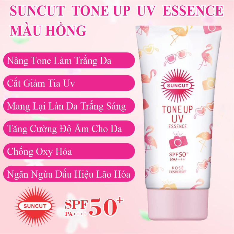 Essence Chống Nắng Nâng Tone Da Suncut Tone Up UV SPF 50+ PA++++ Màu Hồng