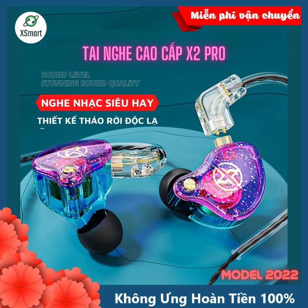 Tai Nghe Gaming Nhét Tai Chống Ồn Cực Tốt XSmart X2 Pro Âm Bass Siêu Khủng, Có Mic, jack Cắm 3.5mm Dành Cho Điện Thoại, PC - Hàng Chính Hãng