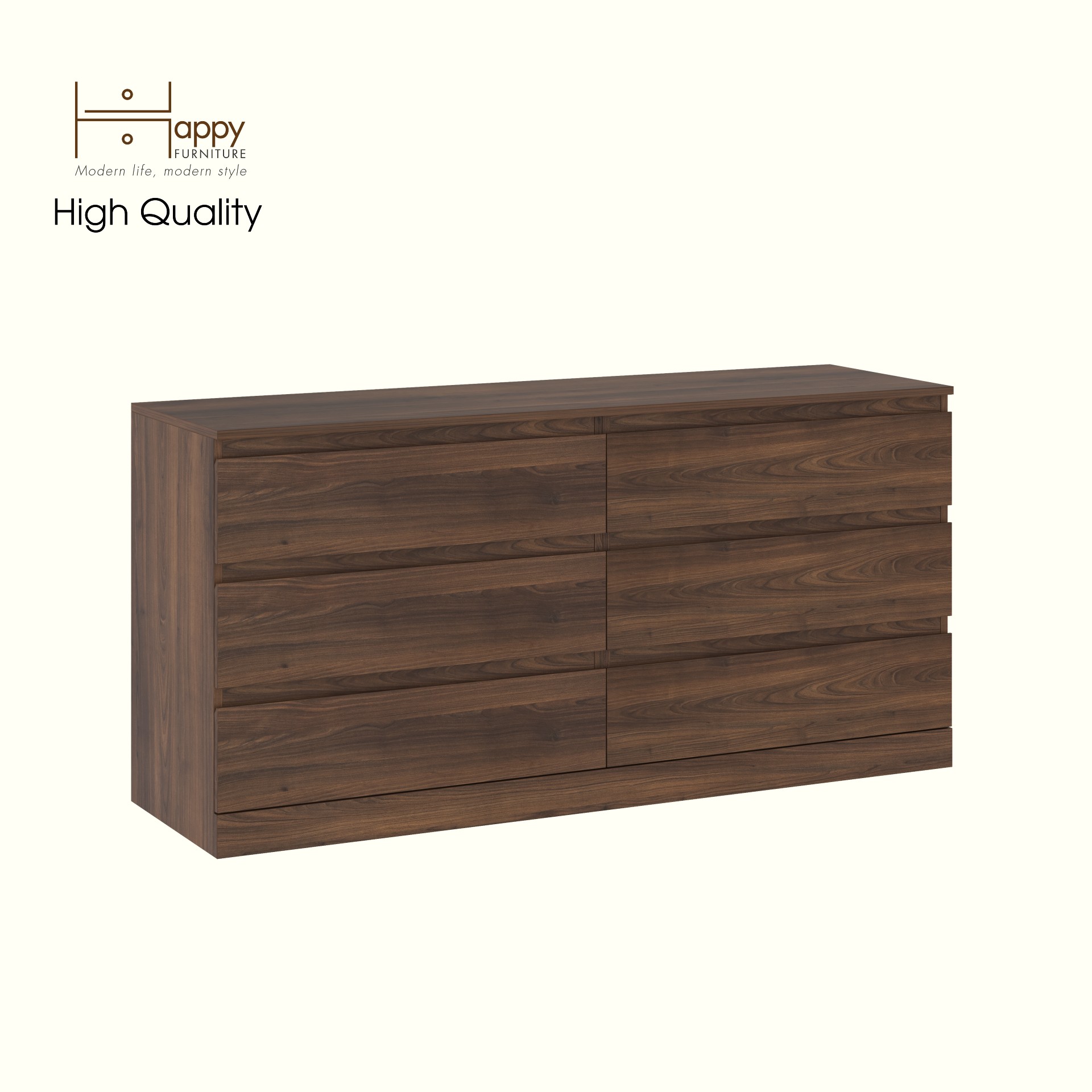 [Happy Home Furniture] DOOBIE,  Tủ 6 ngăn kéo ,  160cm x 48cm x 78cm ( DxRxC), THK_004