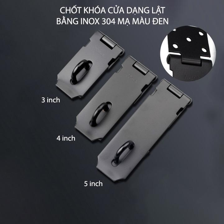 Chốt cửa lật bằng inox 304 mạ màu đen, 3 inch-4 inch-5 inch tùy chọn, dày 2mm