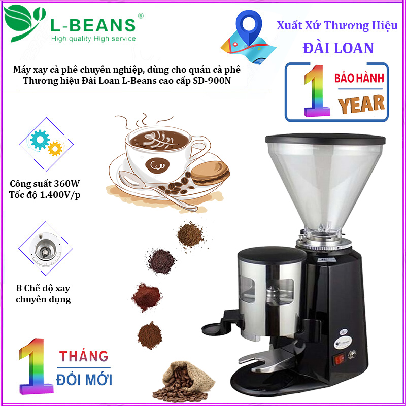 Máy xay cà phê chuyên nghiệp L-Beans SD-900N công suất lớn dùng cho quán Cà phê-Hàng chính hãng