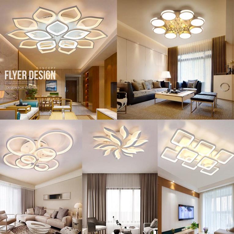 (GIẢM GIÁ SỐC) Đèn Mâm Led Ốp Trần 12 Cánh Trang Trí Phòng Khách,Ngủ,Spa,Hội Nghị Có Điều Khiển Phân Tầng 3 Màu Ánh Sáng