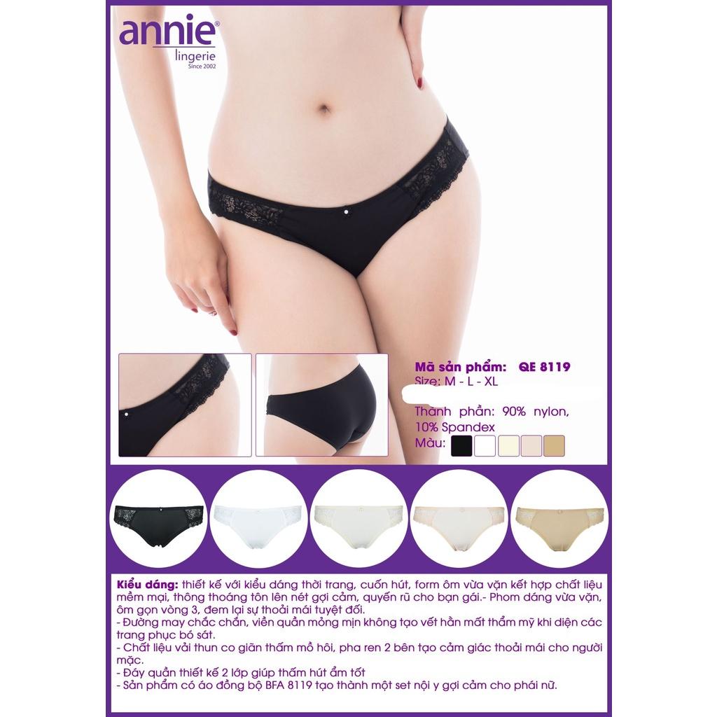 Quần lót phối ren hông điệu đà annie QE 8119 được thiết kế với kiểu dáng thời trang, cuốn hút, form ôm vừa vặn kết hợp c