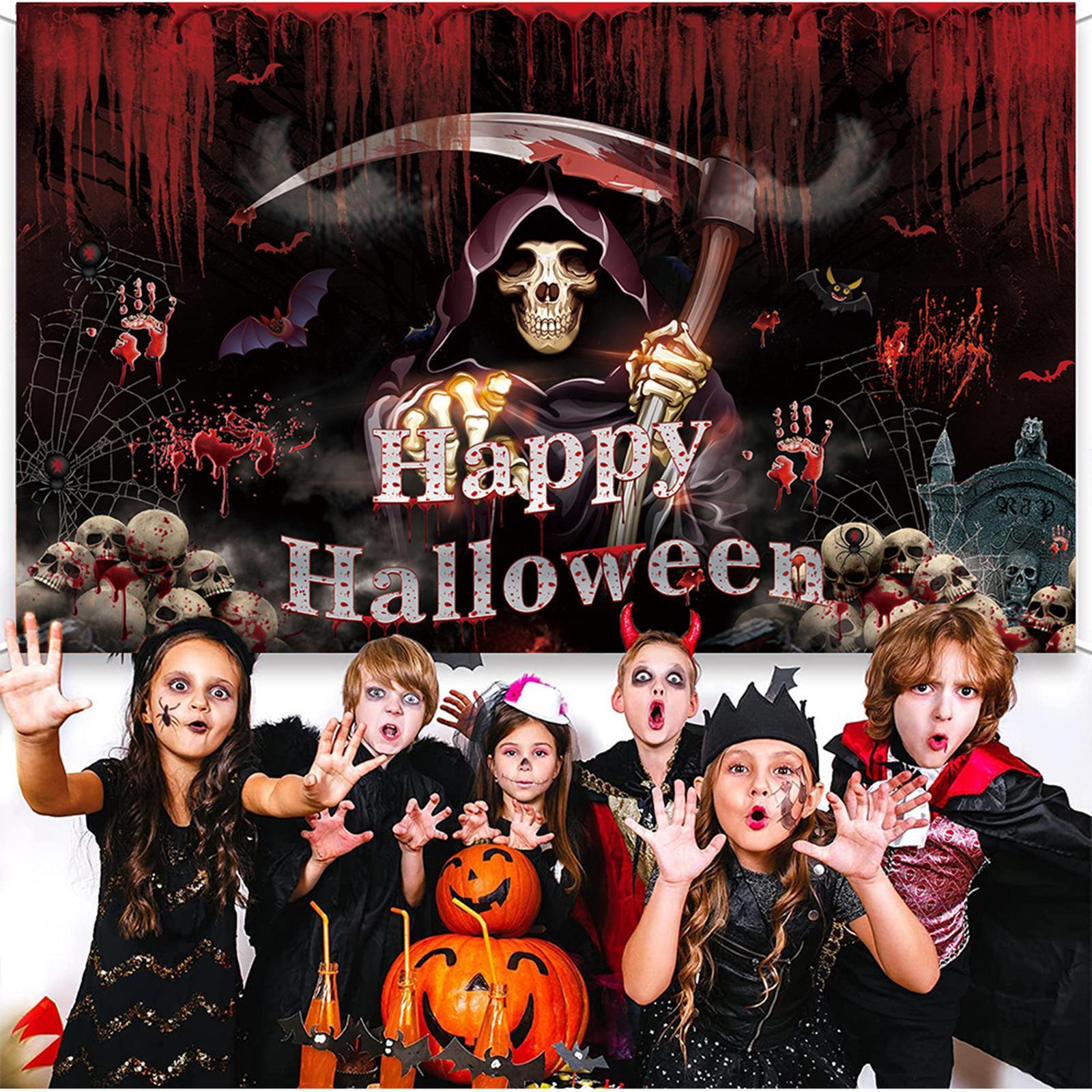 Halloween Party Backdrop Portable Halloween Banner for Festival Kitchen Wall
