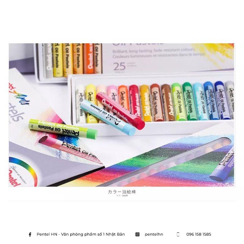 Sáp Màu Dầu Pentel Oil Pastel 12 màu PHN-12 | Màu Sắc Tươi Sáng | An Toàn Không Độc Hại