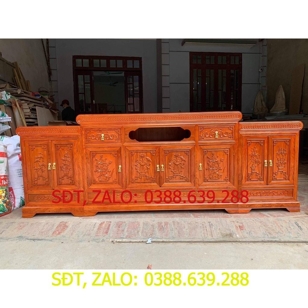 Kệ tivi mõ nồi giữa gỗ hương đá