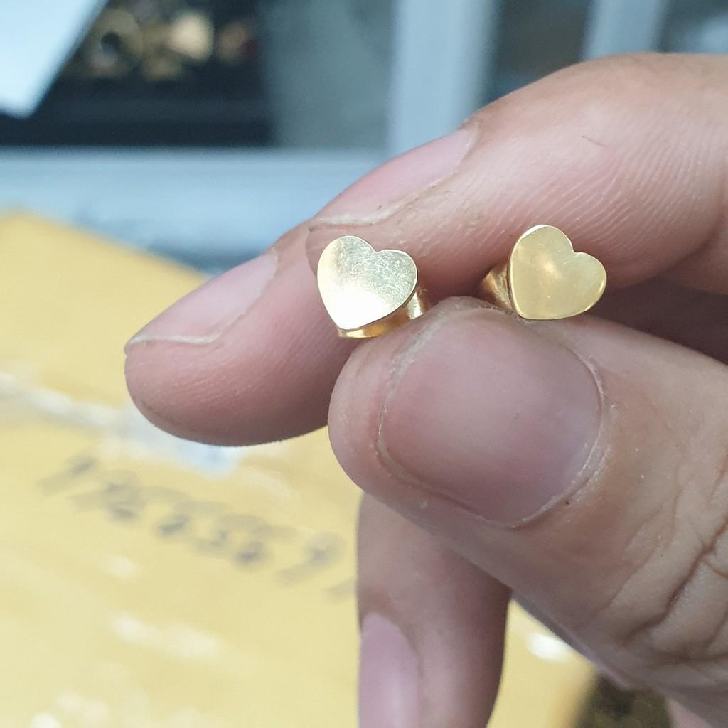 Khuyên Tai Trái Tim Titanium Cao Cấp- Dùng tắm rửa thoải mái không đen