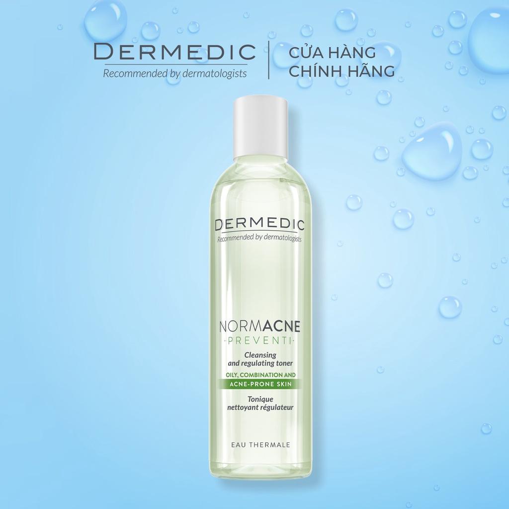 Toner Dermedic cho da dầu mụn, làm dịu, se khít lỗ chân lông Normacne Preventi Cleansing And Regulating Skin Toner 200 ml