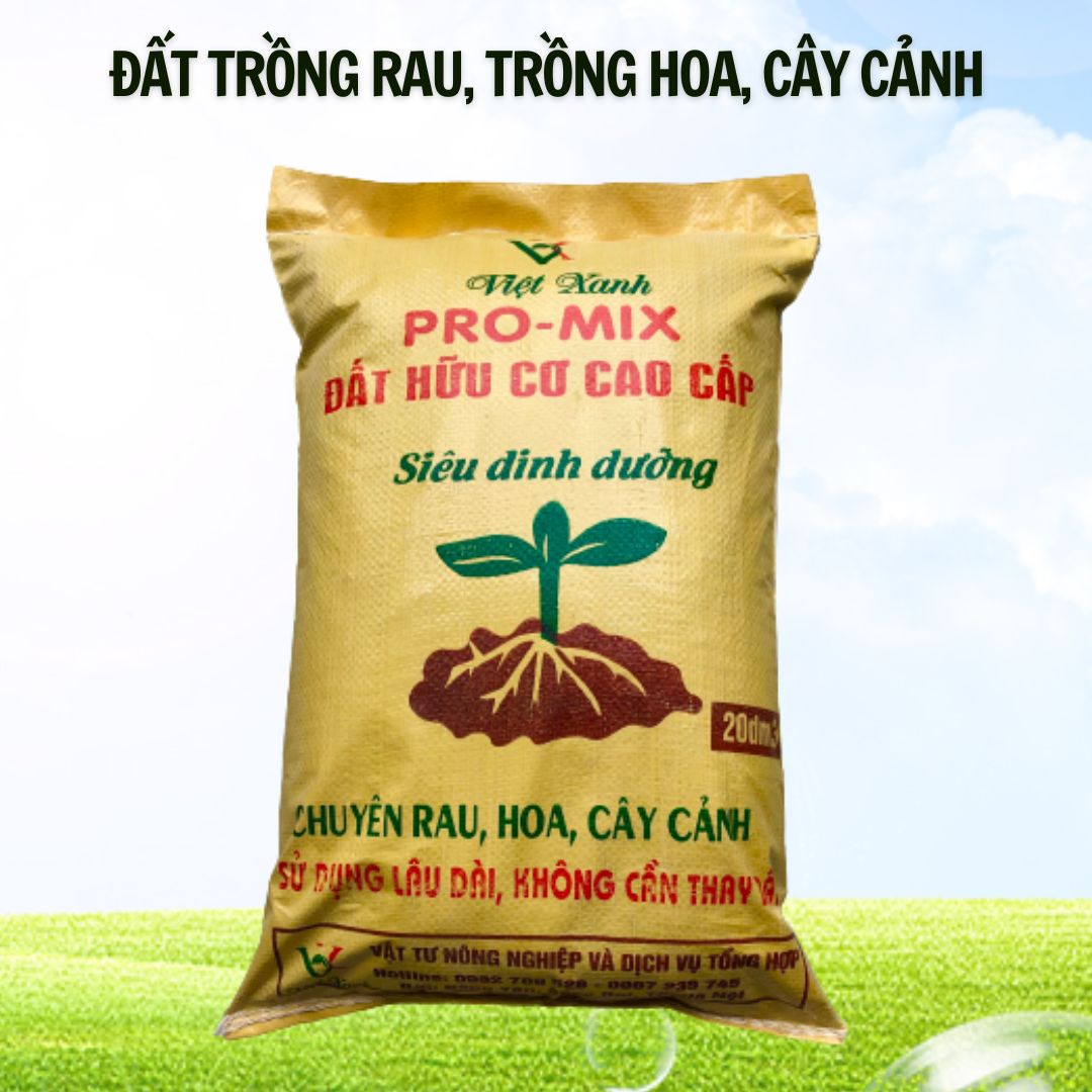 (Bao 20dm3) Đất Trồng Rau Sạch Cao Cấp, Đất Hữu Cơ Cao Cấp Siêu Dinh Dưỡng - Rau Xanh Tốt, Đậm Vị - Tiết Kiệm Phân Bón, Tái Sử Dụng Trồng Rau Nhiều Lần