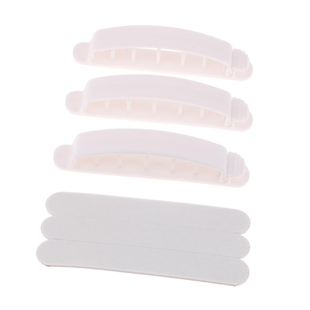 Cable Clips with Strong Adhesive Tapes Wire Holder Organizer Pack of 3 White