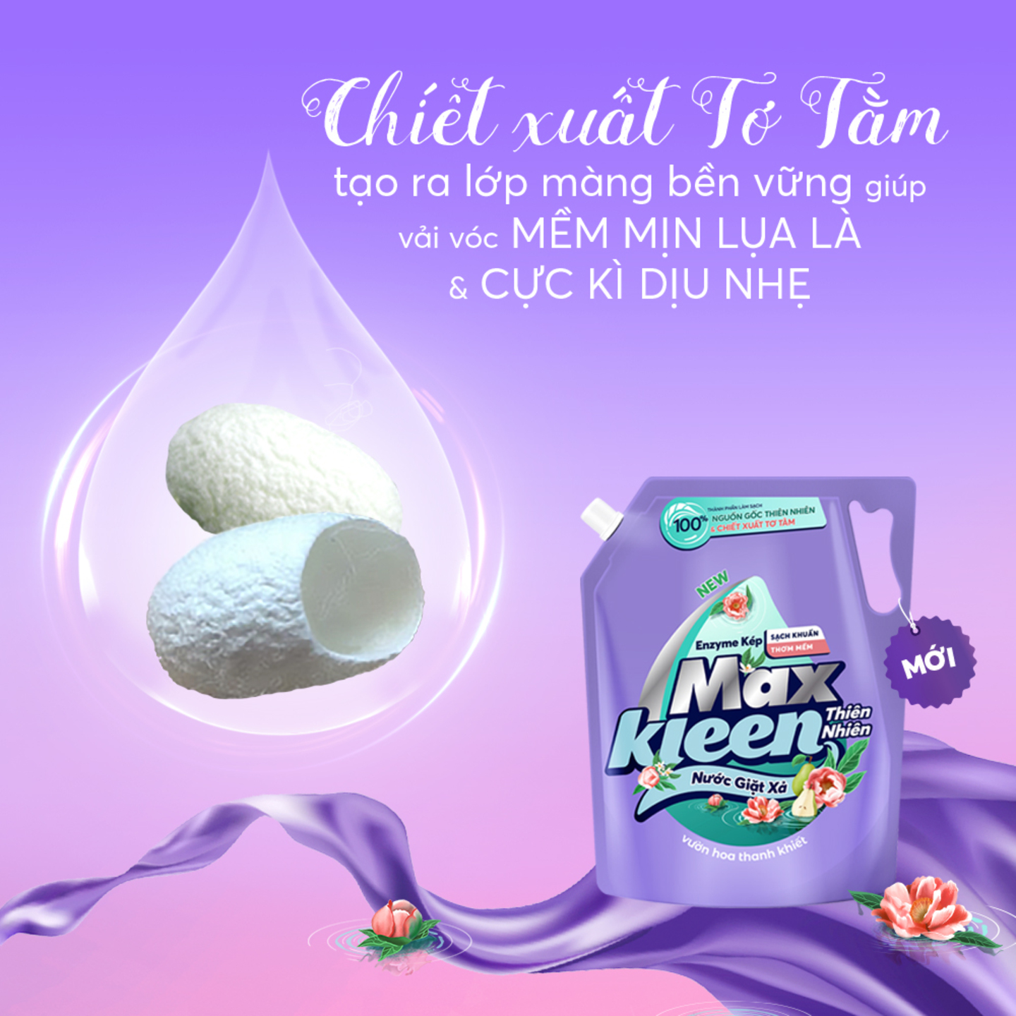 Túi Nước Giặt Xả MaxKleen Thiên Nhiên 3.6kg