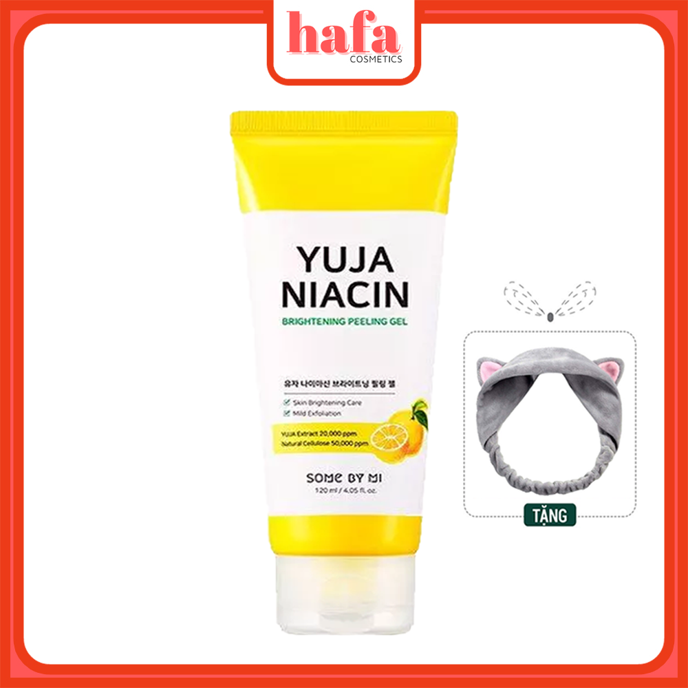 Gel Tẩy Da Chết Dịu Nhẹ Làm Sáng Da SOME BY MI Yuja Niacin Brightening Peeling Gel 120ml + Tặng Kèm 1 Băng Đô Tai Mèo (MÀu Ngẫu Nhiên)