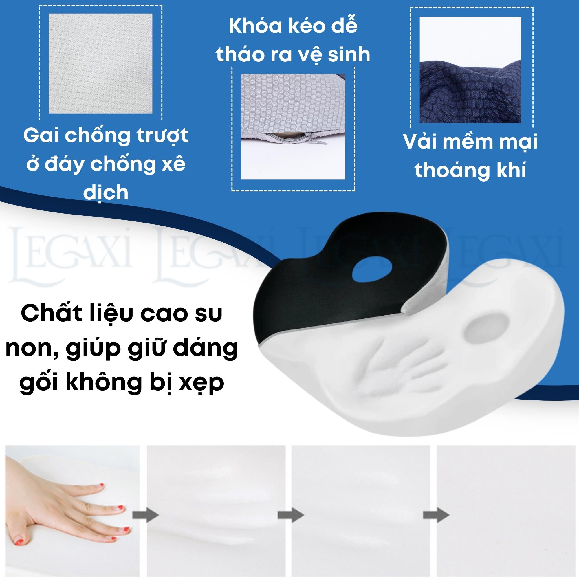 Đệm Mông Ngồi Chống Trĩ, Gối Lót Ghế Chống Đau Xương Cụt Thần Kinh Tọa Thâm Mông Mụn Mông Xe Hơi Legaxi