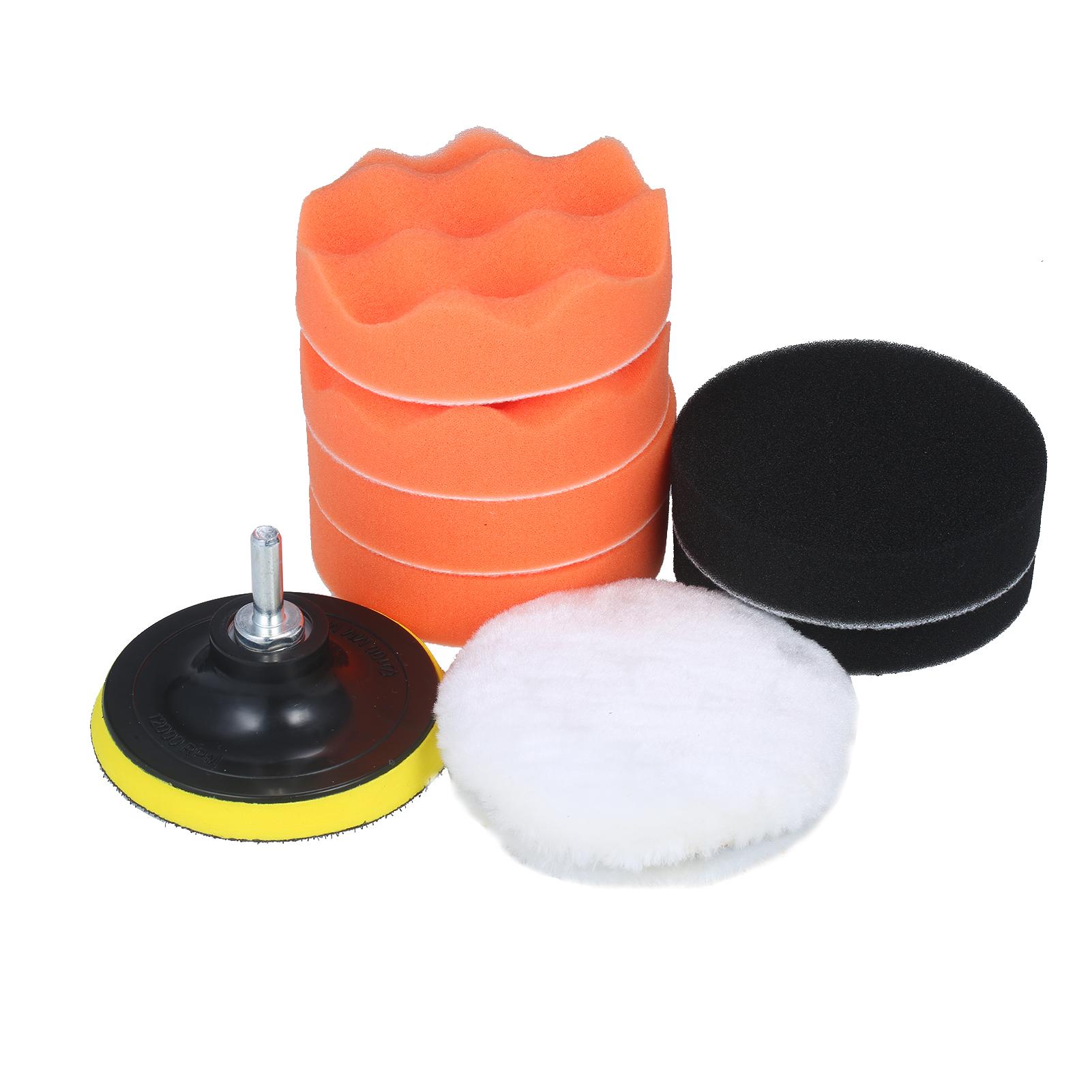 10pcs Polishing Pad Kit 4-inch Foam Buffing Pads with Waffle Foam Wool Pad Backing Plate for Angle Grinder Buffer