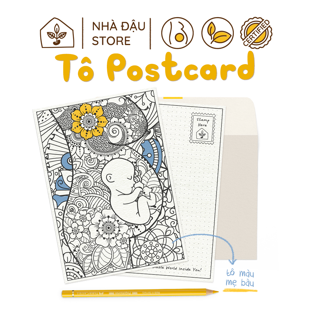 Postcard Tô Màu Độc Đáo Cho Mẹ Bầu