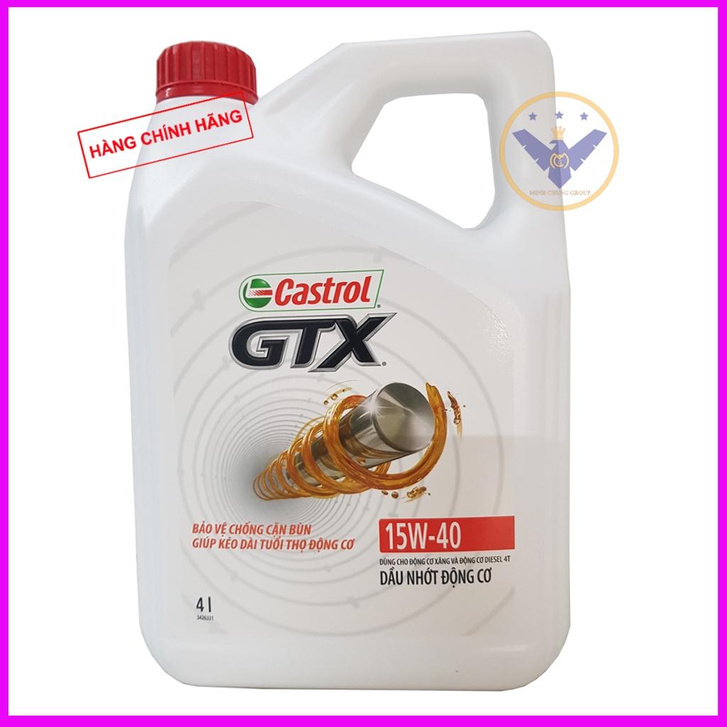 Dầu nhớt cao cấp xe ô tô Castrol GTX 15W-40 SN-CF can 4 lít