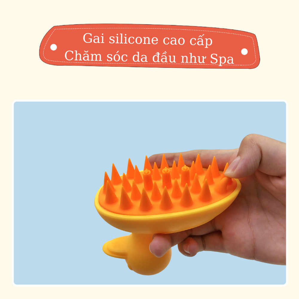 Lược gội đầu silicon massage da đầu cao cấp, luoc gọi dau gai siêu mềm và an toàn có thể dùng được cho bé MIANZ GROUP