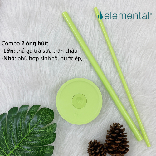 Ly giữ nhiệt Commuter Elemental 1180ml màu xanh bơ thép không gỉ có tay cầm combo ống hút trân châu