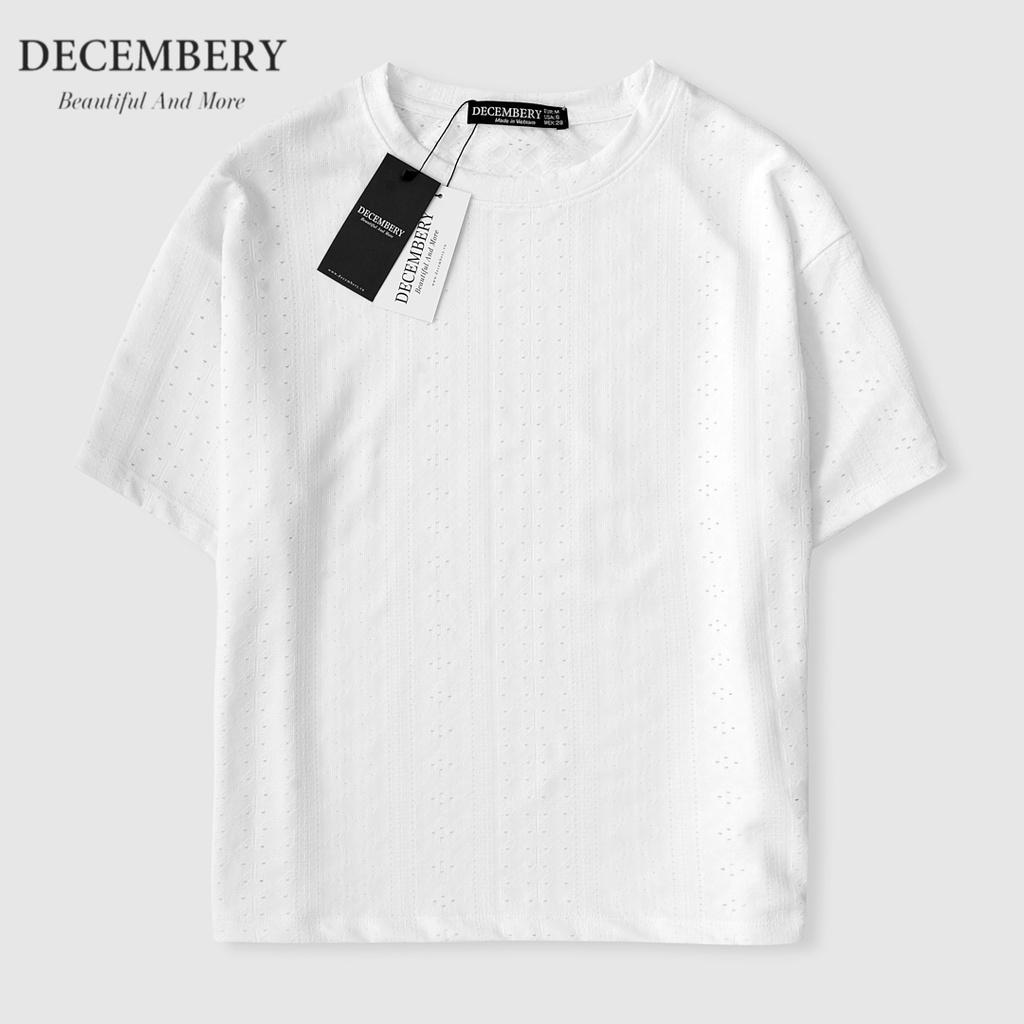 Áo Thun Decembery Dáng Croptop Vải Dệt Kim A23-01