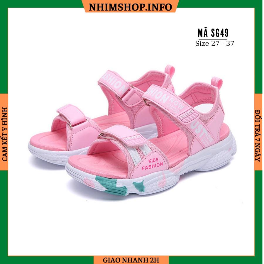 Sandal bé gái NHÍM SHOP dép quai hậu trẻ em 3 4 5 đến 12 tuổi đế Eva siêu nhẹ quai dán đi học thời trang và cá tính SG49