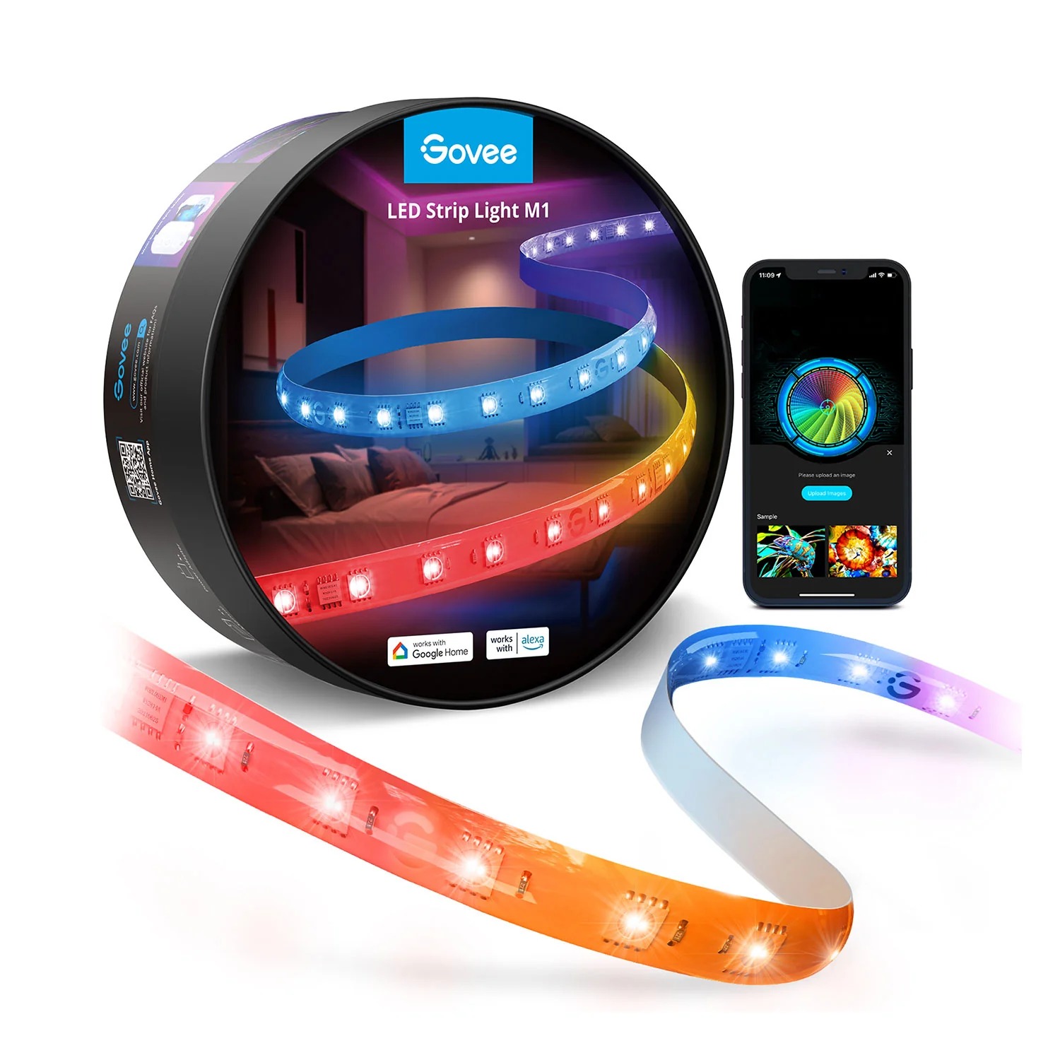 Dây đèn LED Govee LED Strip Light M1 H61E1 | 16 triệu màu RGBIC, tùy chỉnh màu sắc, kết nối dễ dàng