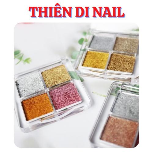 Bột tráng gương nén 4 màu trang trí móng