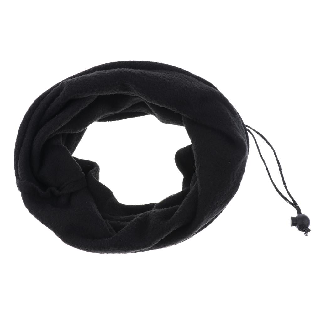 3 in 1 Snood Fleece Scarf Balaclava Neck Warmer Mask Beanie Hat Black