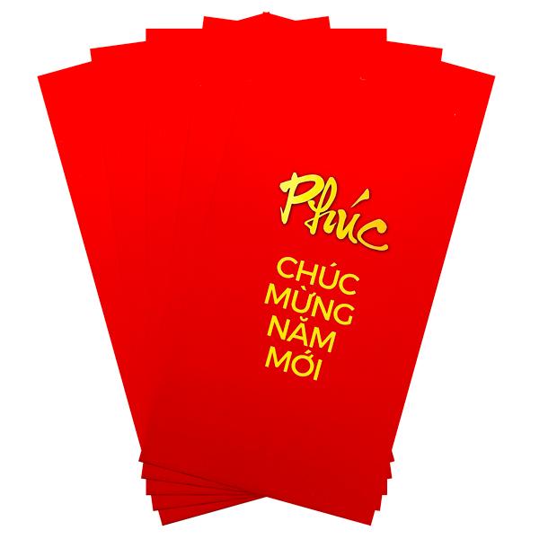 Bộ 5 Bao Lì Xì - Bính Ngọ 2026 - 8.5 x 16.7 cm - Fahasa - Phúc