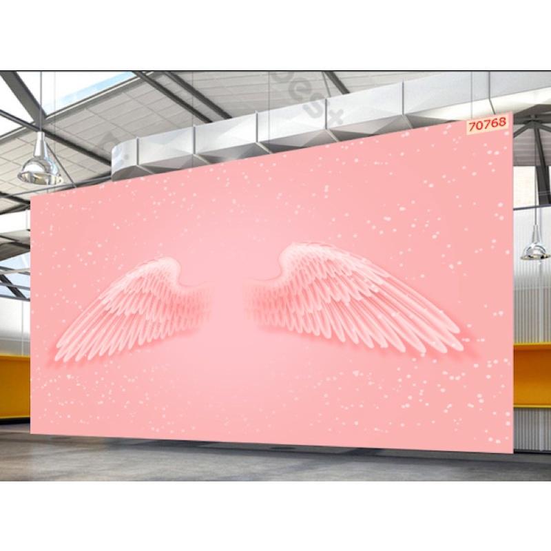 Cánh thiên thần 3d trang trí quán. tranh in vải lụa Kích thước 120x80 cm
