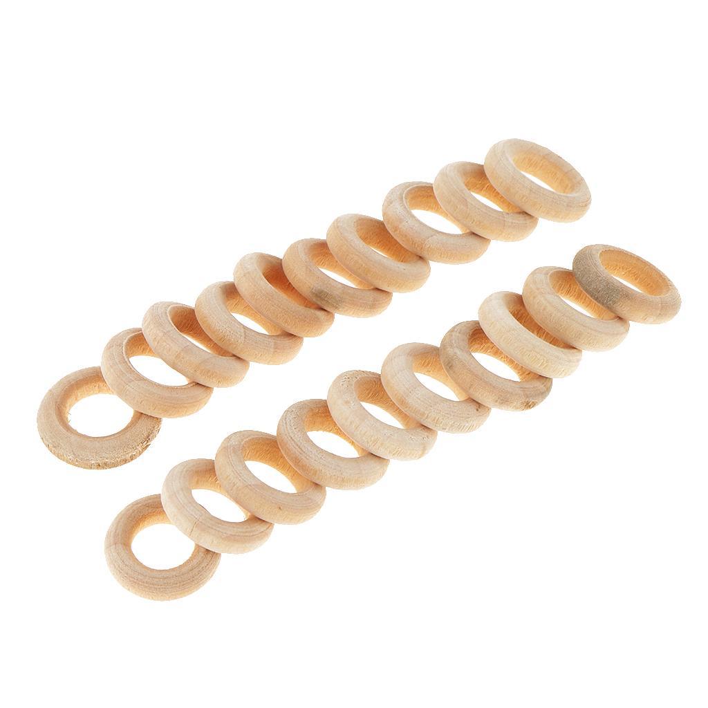 2X 20Pcs DIY Jewelry Making Wooden Teething  for DIY Crafts Decoration 15mm