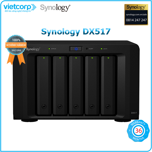 Thiết bị mở rộng NAS Synology DX517 - Hàng Chính Hãng