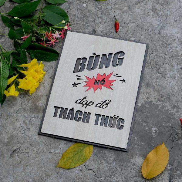 Tranh gỗ decor truyền cảm hứng "Bùng nổ đạp đổ thách thức"