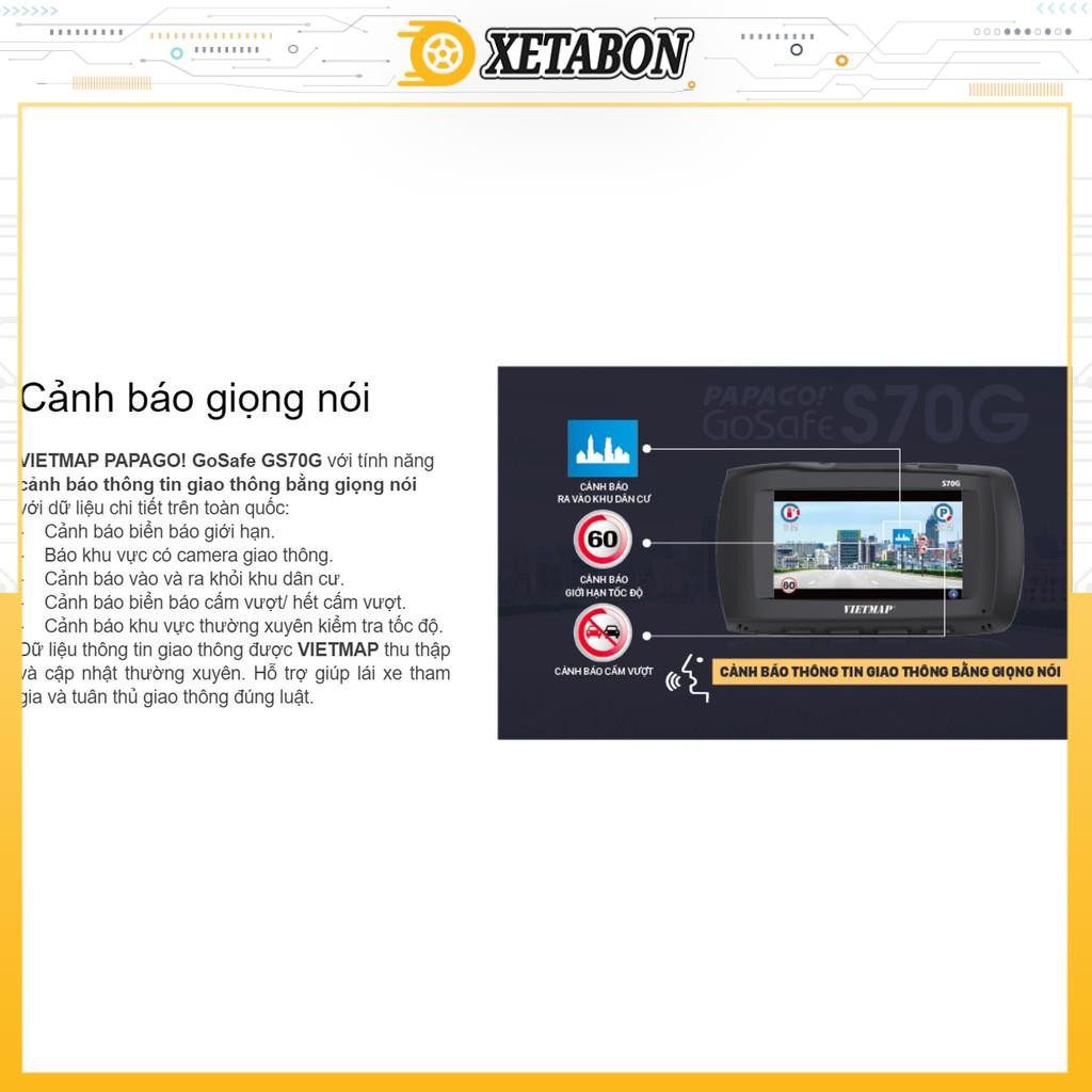 VIETMAP PAPAGO S70G - Camera Hành Trình Ô tô Chống Thấm Nước, Cảm Biến Ảnh Của Sony, Bản Đồ Vietmap S1 + Thẻ 32G