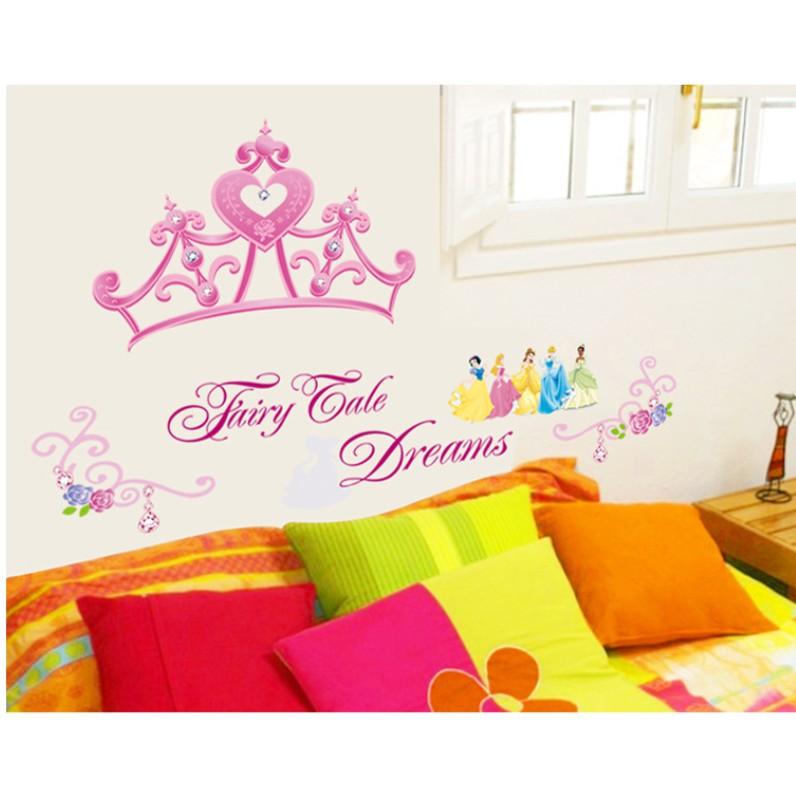 Decal trang trí tường - Vương Miện Hồng lớn cho Bé