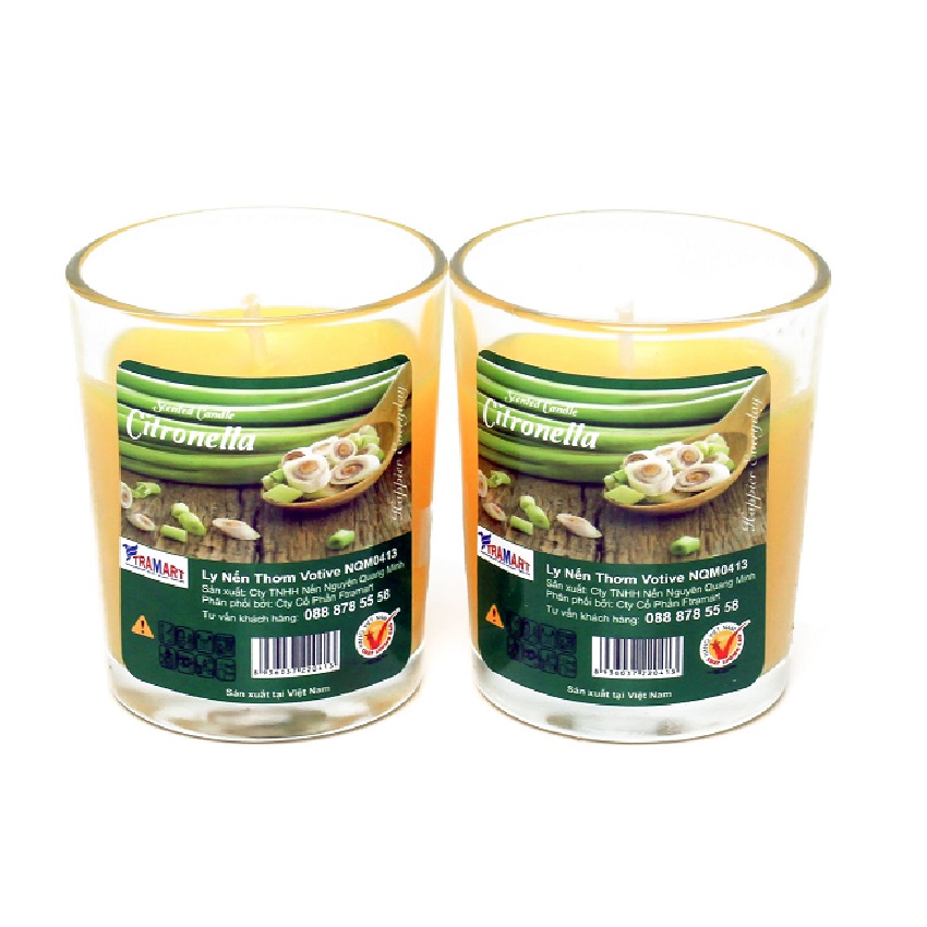 Hộp 6 ly nến thơm votive Miss Candle FTRAMART NQM0413 Citronella (Hương sả chanh)