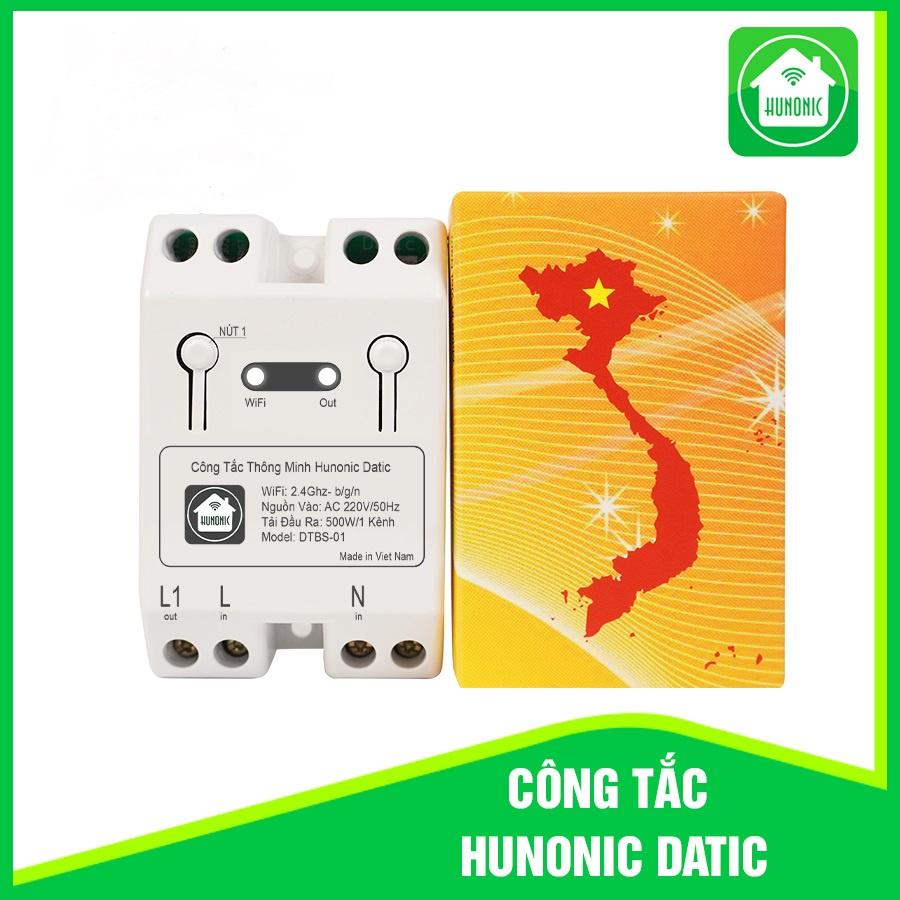 Công Tắc Thông Minh Wifi Hunonic Datic 1 Kênh 500W Điều Khiển Thiết Bị Từ Xa Qua Điện Thoại, Hẹn Giờ Tự Động.