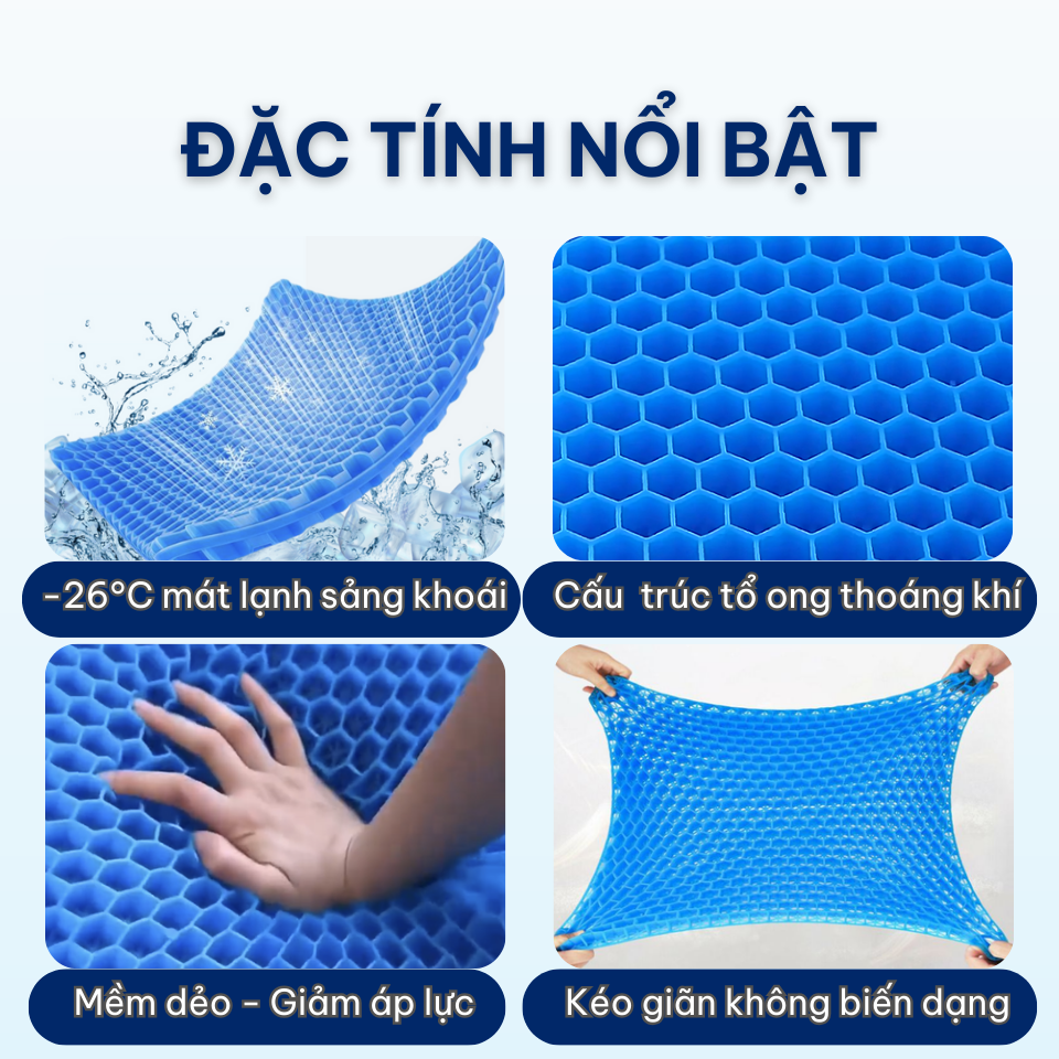 Đệm Ngồi Gel Silicon 3D Ánh Sao Chống Ê Mông Lót Ghế Văn Phòng Xe Hơi Mềm Thoáng Khí Miếng Lót Ngồi Ghế Nệm Ngồi Bệt