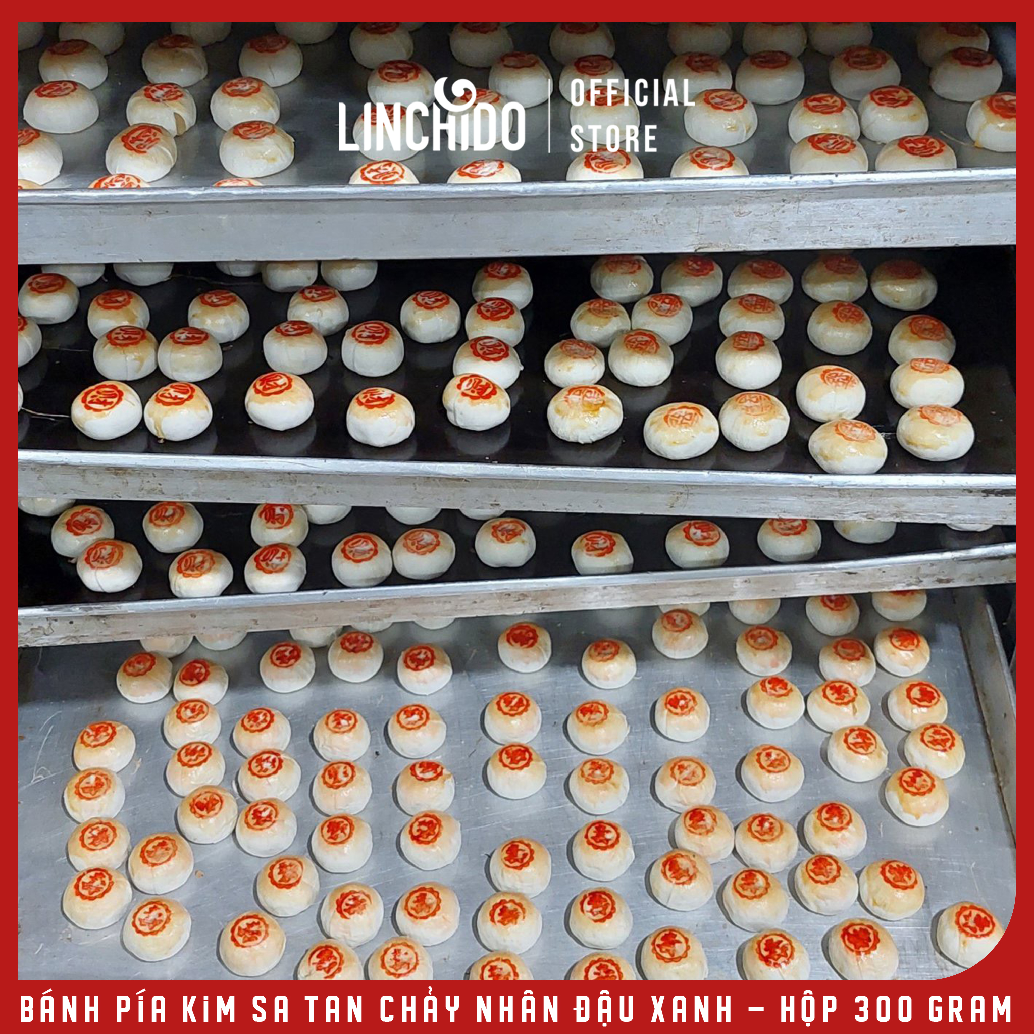 Bánh pía kim sa tan chảy nhân đậu xanh - Hộp 300 Gram