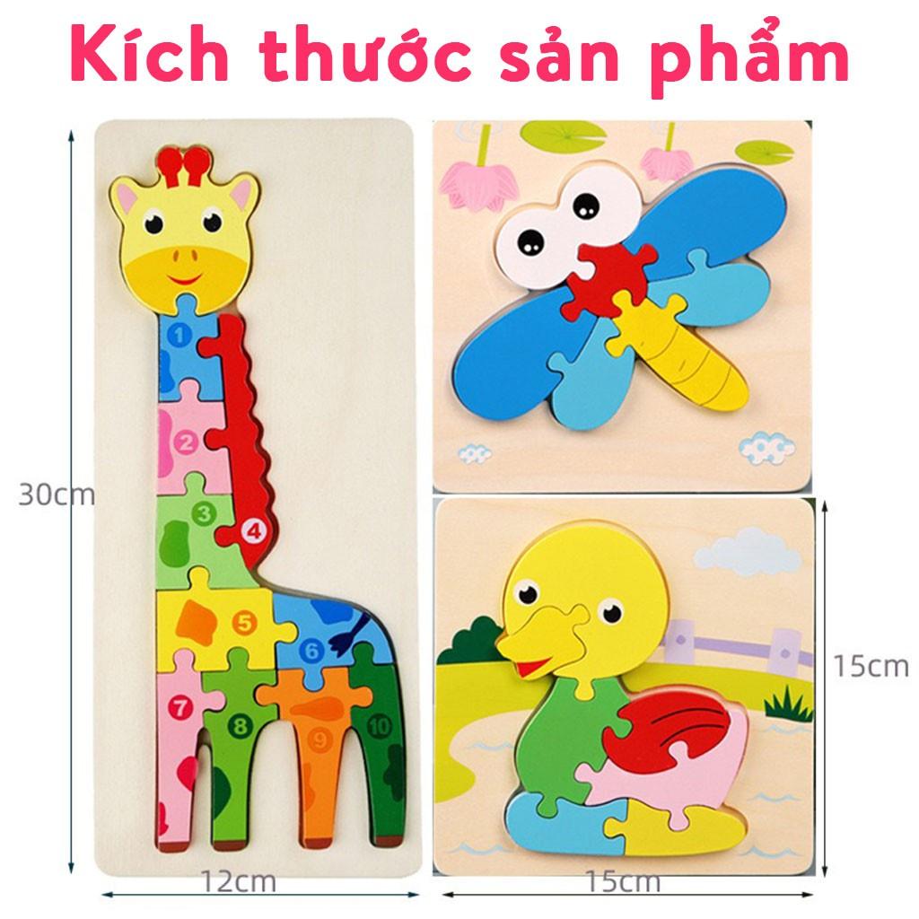 Đồ Chơi Tranh Ghép Nối Số Từ 1-10, Tranh Ghép Gỗ Xếp Hình 3D Cho Bé