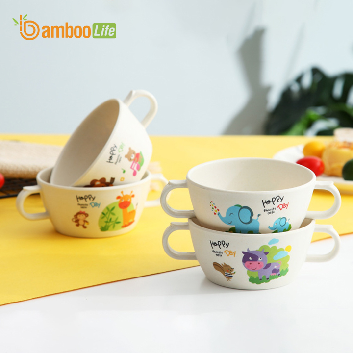 Chén bát ăn cho bé Chén bát ăn dặm từ sợi tre Bamboo Life cho bé BL1809 hàng chính hãng Dụng cụ ăn dặm Đồ dùng ăn dặm cho bé