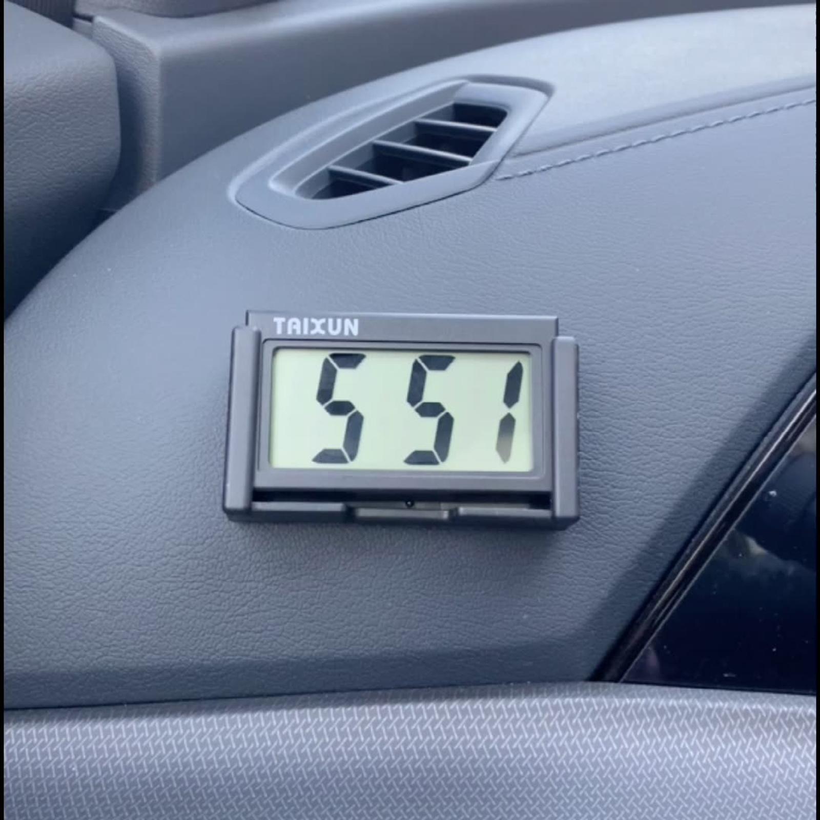 3-8pack Mini Car Clock Self-Adhesive Bracket Vehicle Electronic Digital Clock
