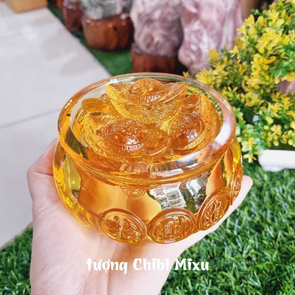 Combo Bát Tụ Bảo 12cm kèm 09 thỏi vàng 5cm mẫu rồng