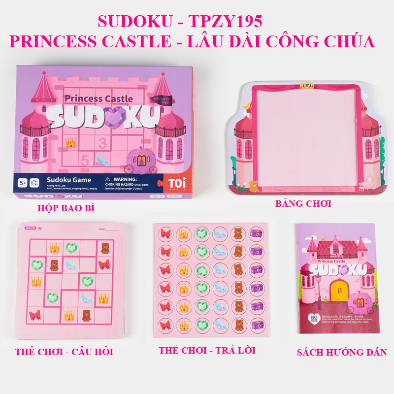 Trò Chơi Sudoku Lâu Đài Công Chúa chính hãng TOI Princess Castle cho bé từ 5 tuổi