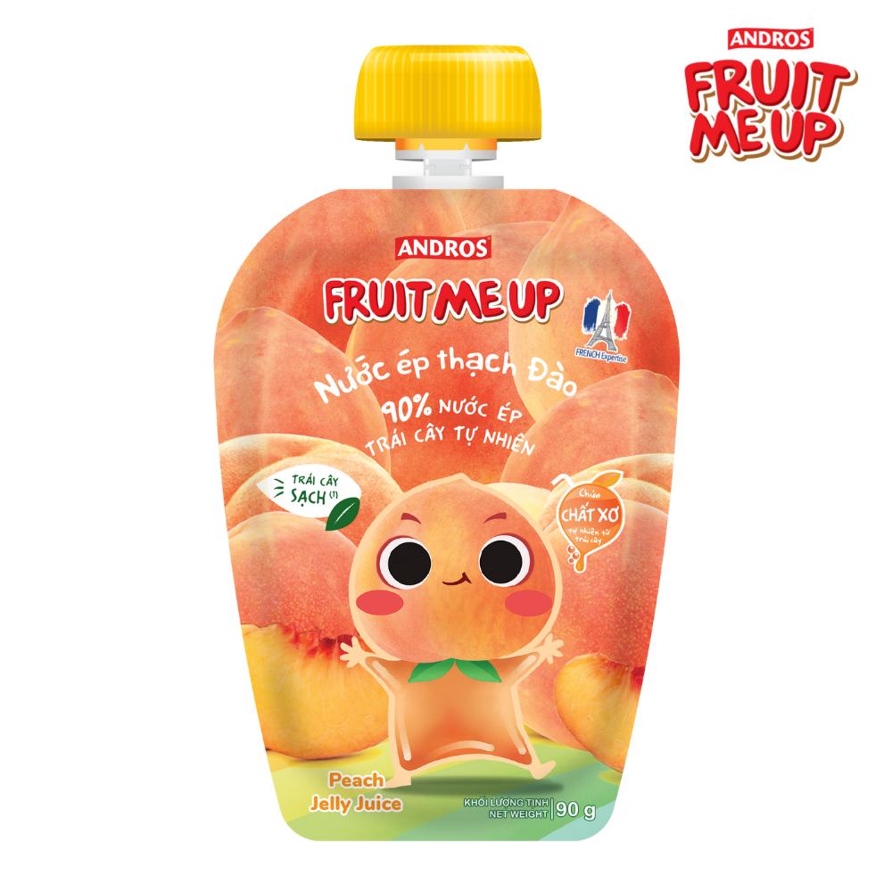 Combo 4 Túi Thạch Đào - 90% Nước Ép Trái Cây Thật - ANDROS FRUIT ME UP- 90gx4