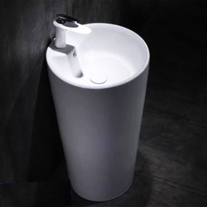 CHẬU LAVABO TRỤ TRÒN LIỀN KHỐI GROVES GRLL4 (41x41x85)