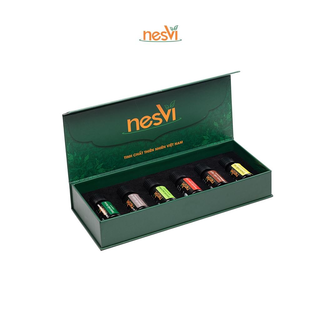 Full set hộp 6x10ml Tinh dầu tự nhiên Nesvi nhiều mùi hương nguyên chất làm quà tặng