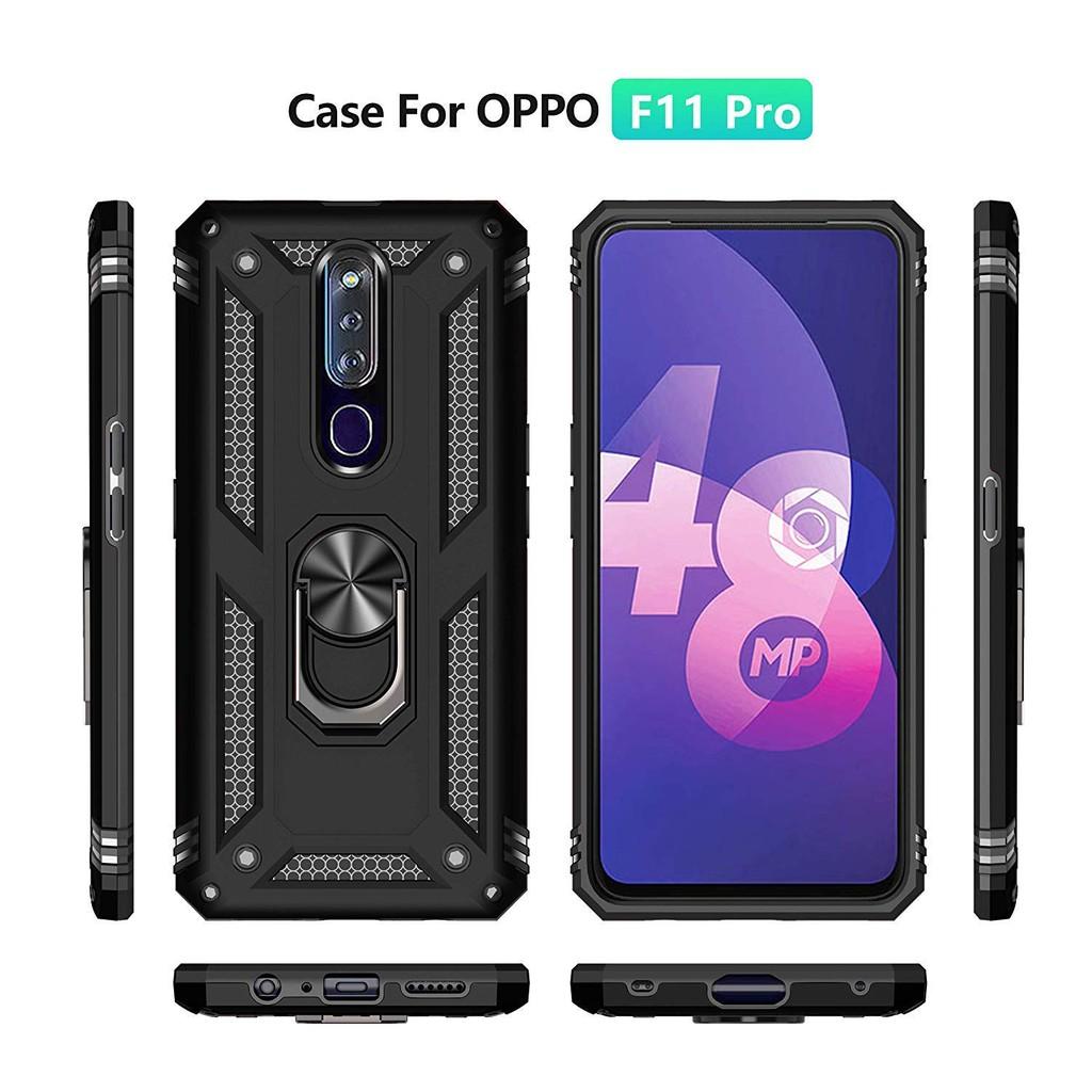 Ốp lưng cho Oppo F11 Pro chống sốc 2 lớp kèm nhẫn iring làm giá đỡ