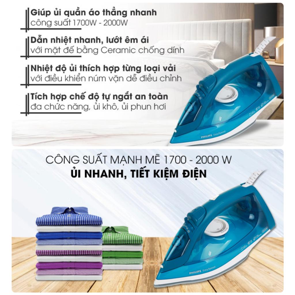 Bàn Ủi Hơi Nước Philips GC1756, 2000W Mặt Đế Ceramic, Hàng chính hãng